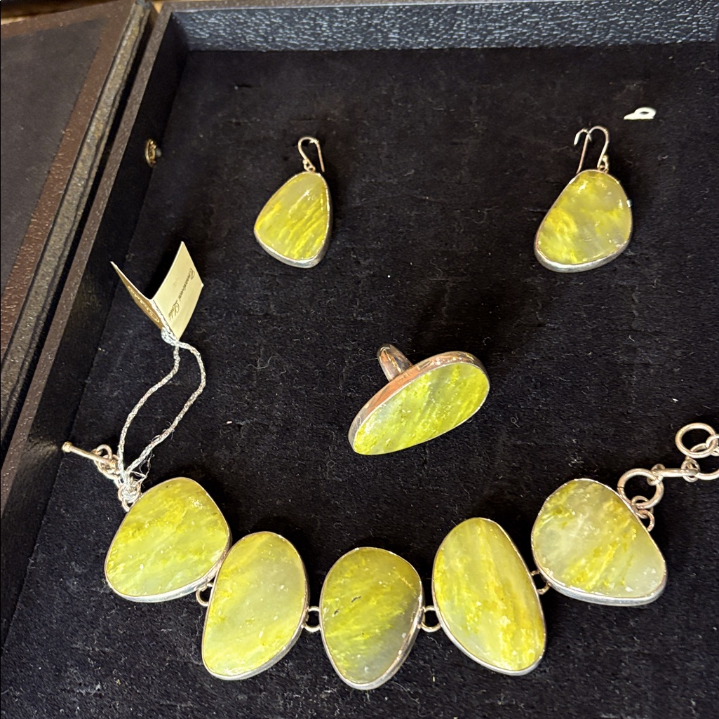 Amazing Serpentine Set Made In Taxco Mx Stamped